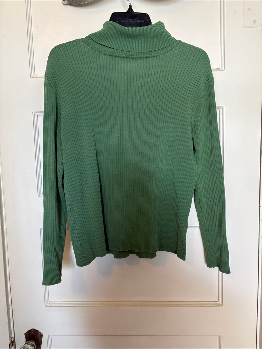 Chico’s Ribbed Turtleneck Long-Sleeve Top Green Size 3 (US 16)